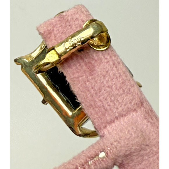 Vintage Coro Square Black Confetti Lucite Cab Gold Tone Clip On Earrings MCM 50s - Picture 3 of 5